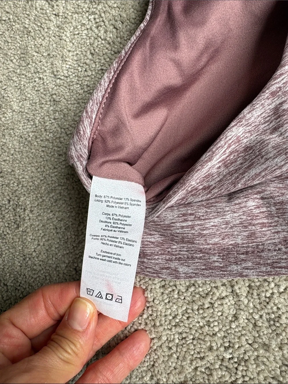 ALO Yoga Heather Mauve Pink Racerback Sports Bra
